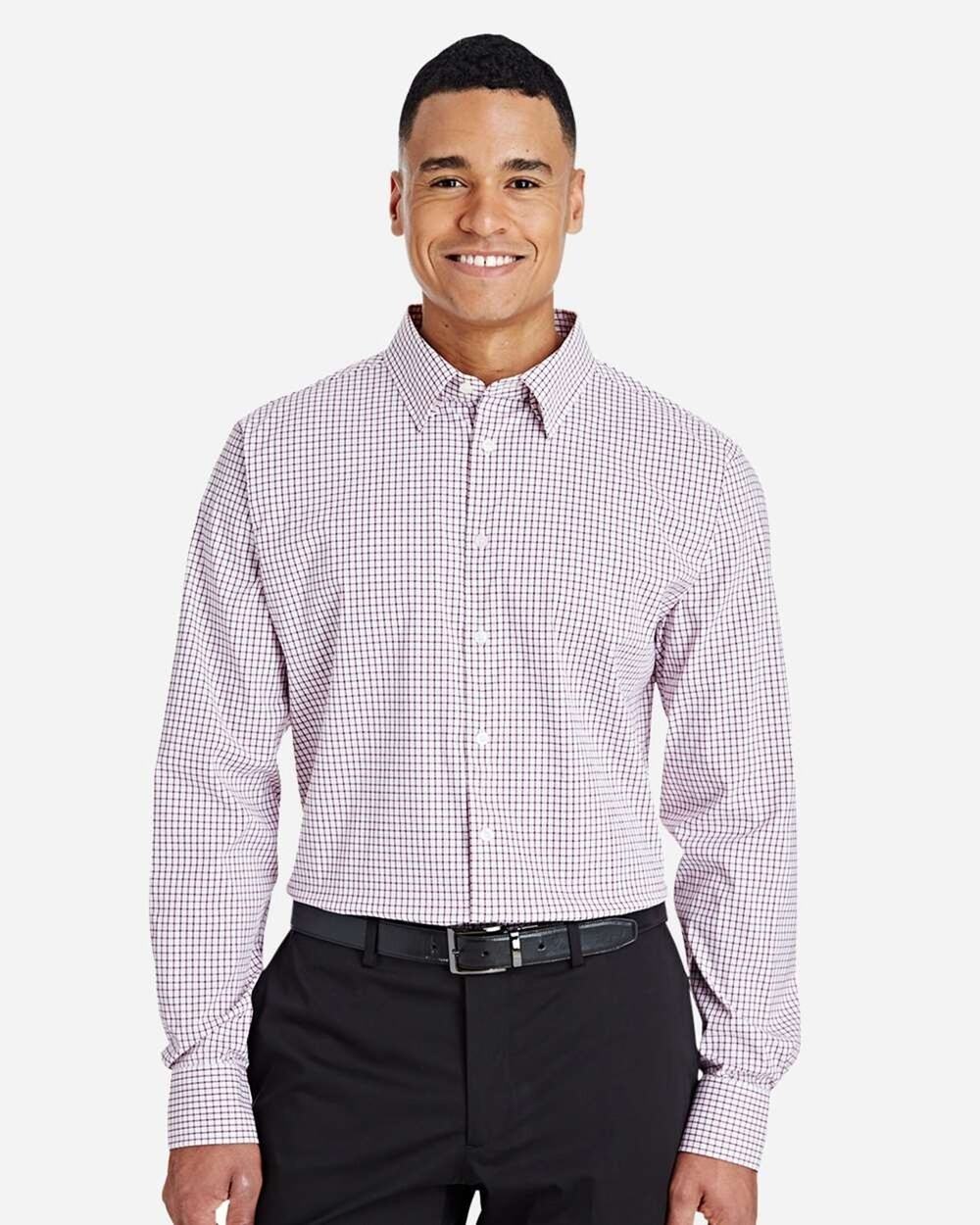 Devon & Jones Men's CrownLux Micro Windowpane Woven Dress Shirt Up To XXL DG540
